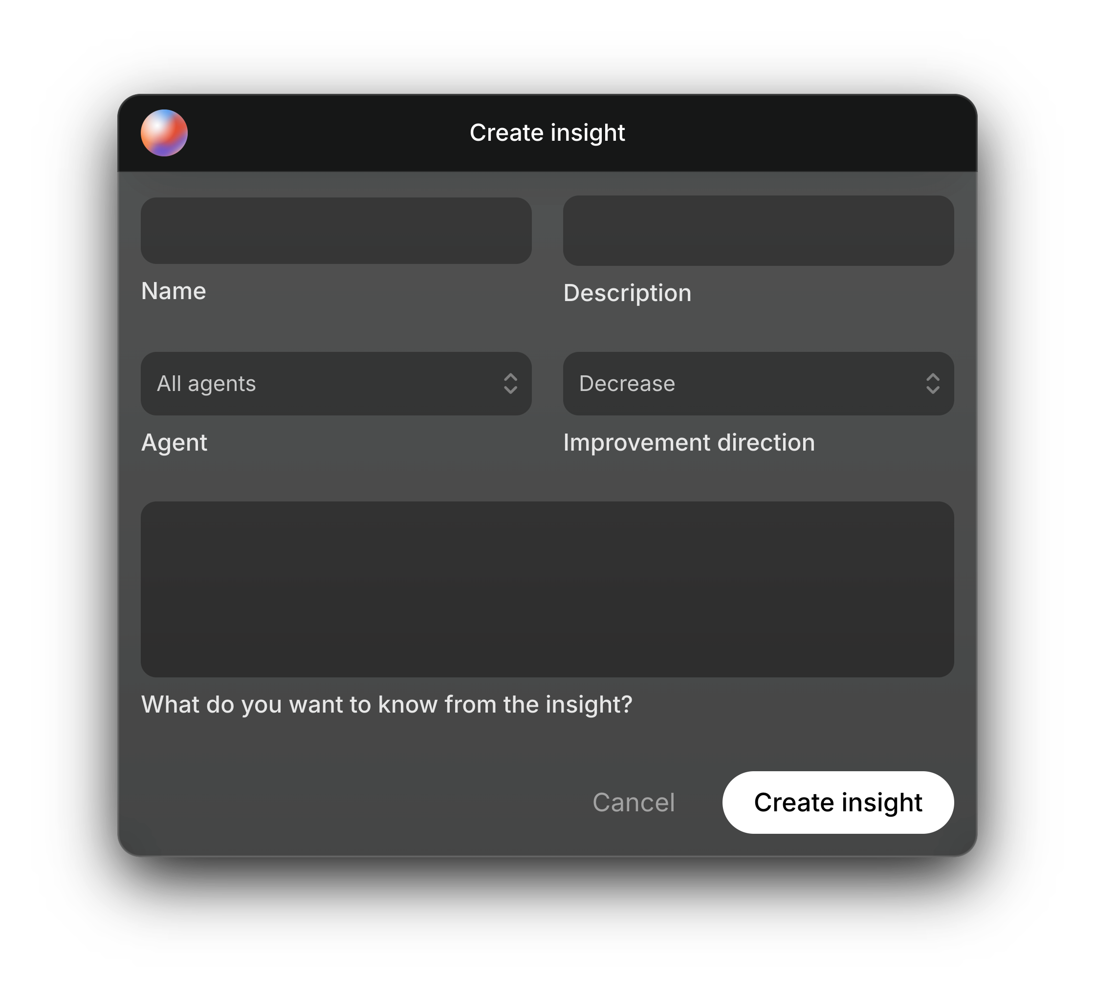 Smart Insights objective selection view